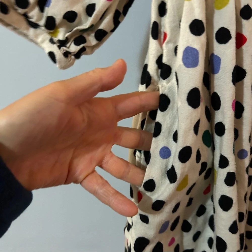 Hanna Andersson Kids Youth Girls 120 6, 7 Flannel Polka Dot Dress